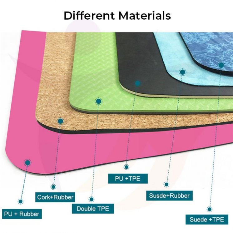 High Quality TPE Yoga Mat 6mm Thick Eco-Friendly Embossed Design Waterproof Anti-Slip Durable Custom Logo Wholesale Available