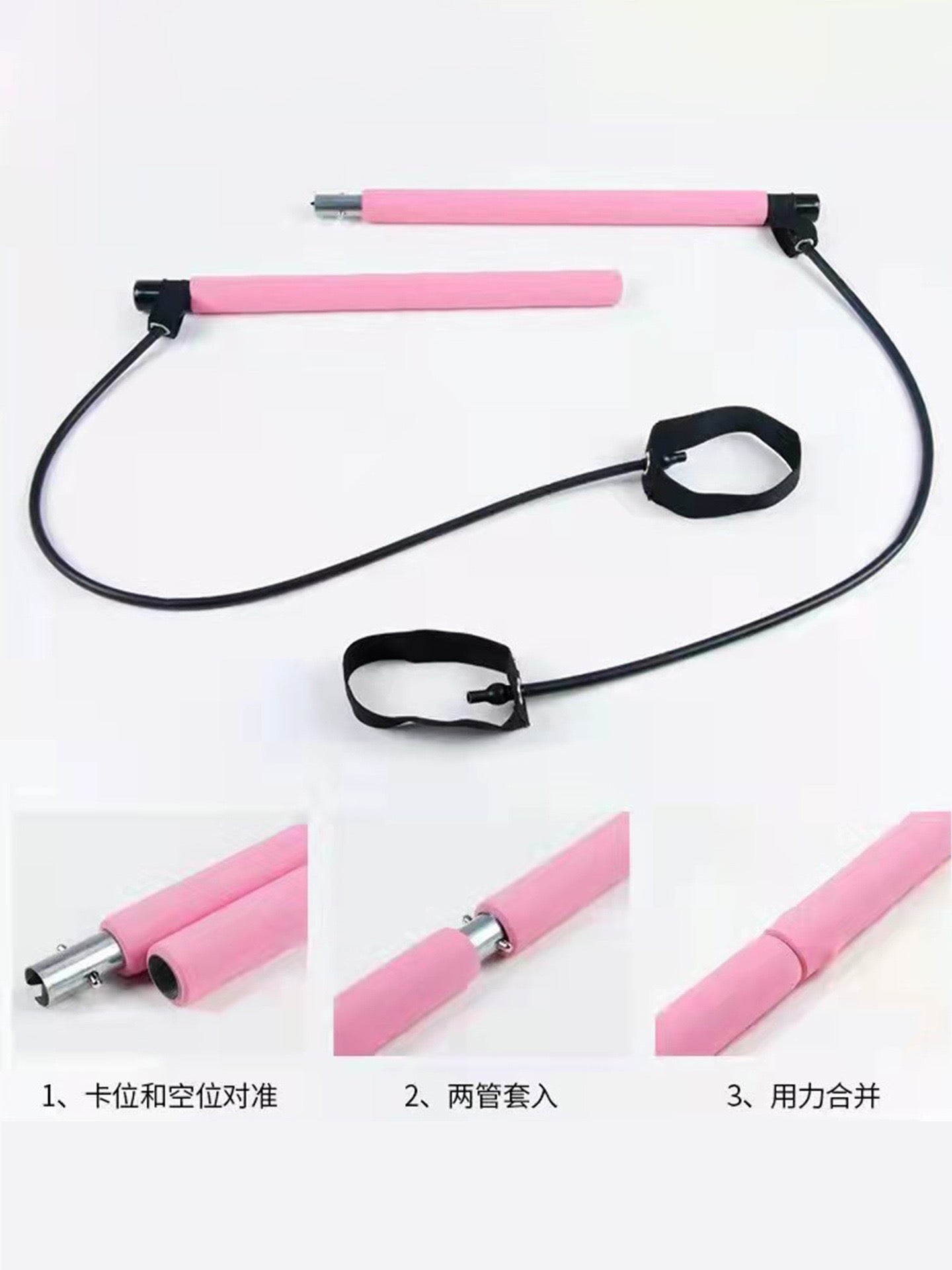 Pilates Exercise Bar Kit with Foam Rollers Resistance Bands Yoga Bar Stick