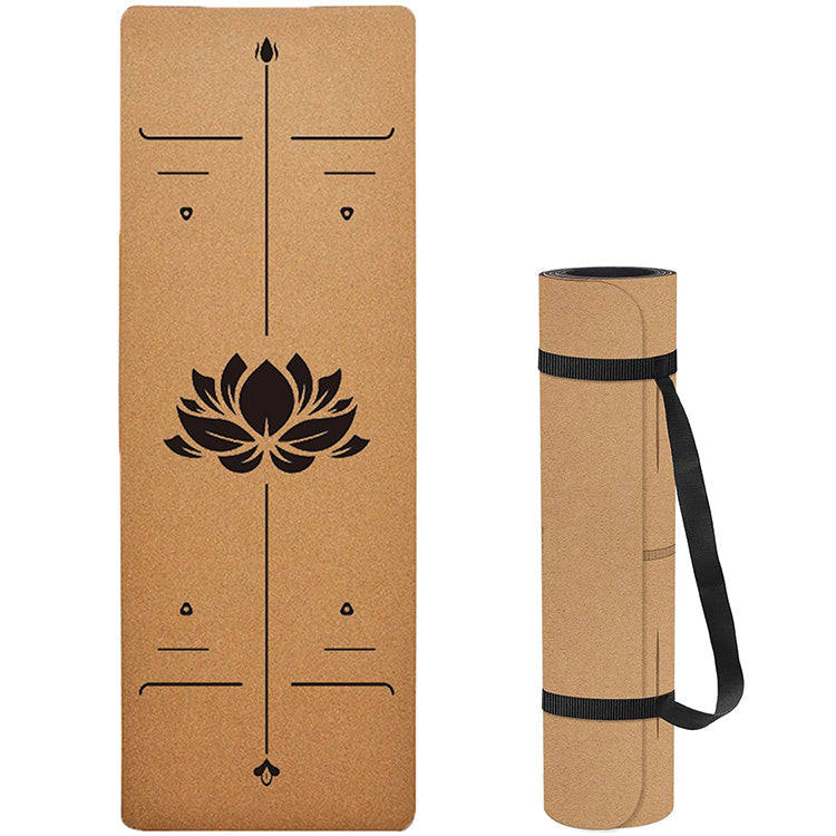 LEECORK Custom Print Private Label Anti-slip Yoga Mats Eco Friendly Tpe Rubber Yoga Matte Cork Yoga Mats for Women