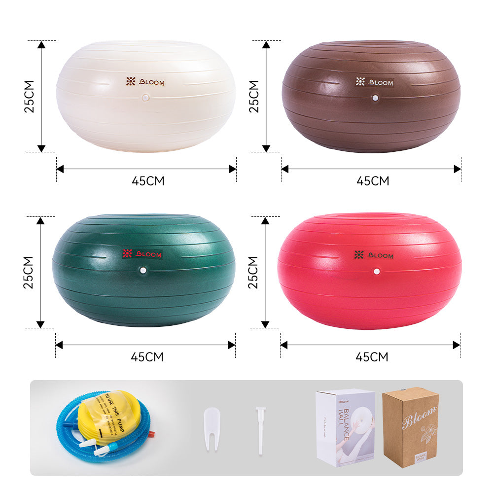 BLOOM Donut Ball PVC Home Office Gym Chair Inflatable Gym Training Fitness Exercise Explosion Proof Balance Yoga Ball