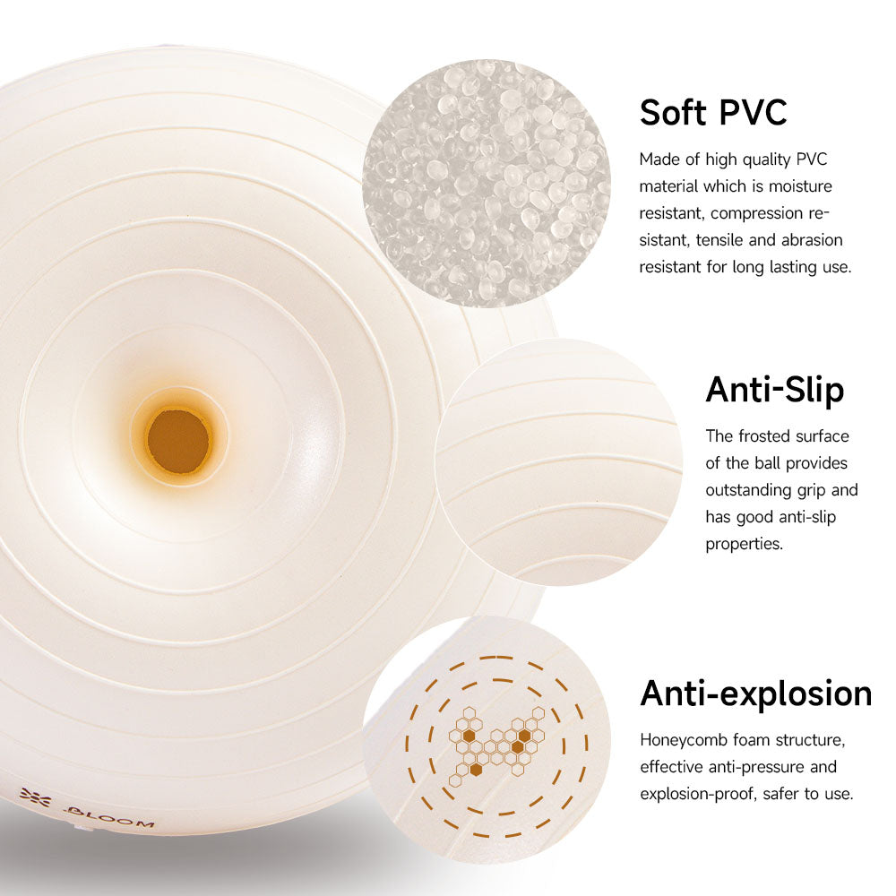 BLOOM Donut Ball PVC Home Office Gym Chair Inflatable Gym Training Fitness Exercise Explosion Proof Balance Yoga Ball