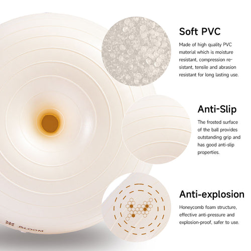 BLOOM Donut Ball PVC Home Office Gym Chair Inflatable Gym Training Fitness Exercise Explosion Proof Balance Yoga Ball